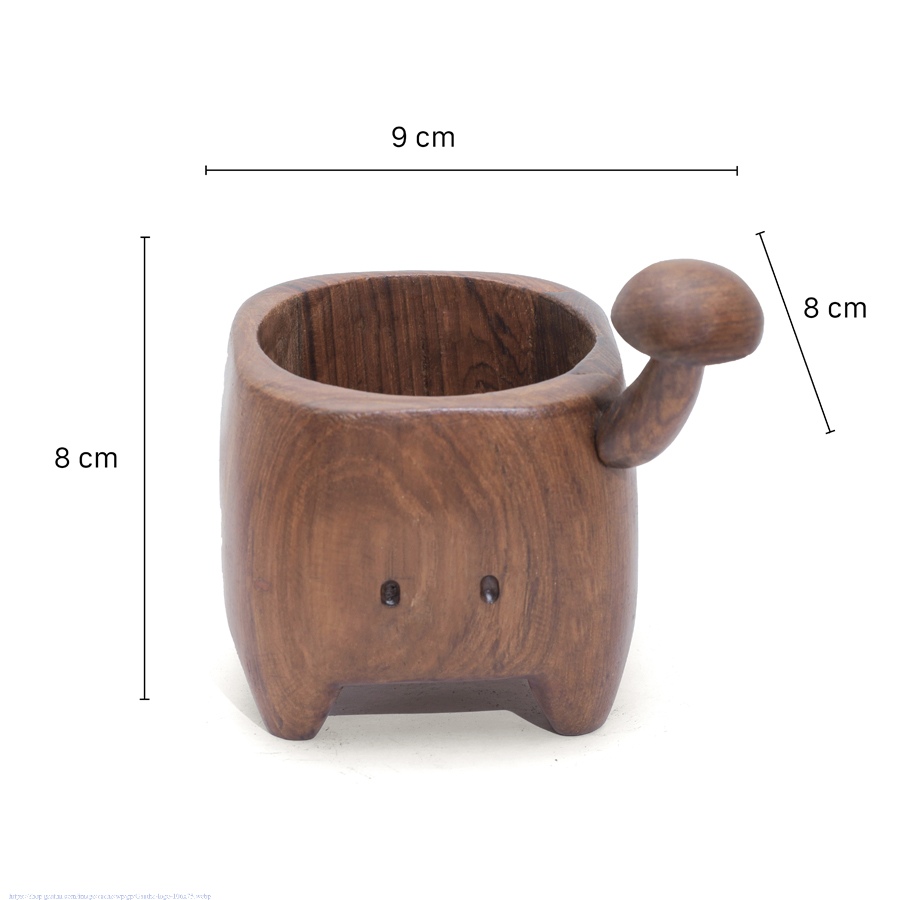 Online Handmade Wooden Mushroom Tail Pen Stand ( Three Sizes Option )