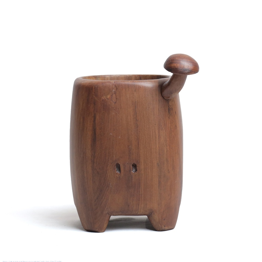 Online Handmade Wooden Mushroom Tail Pen Stand ( Three Sizes Option )