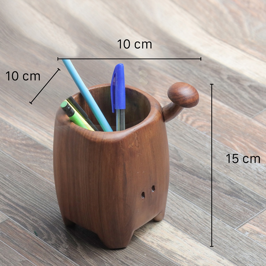 Online Handmade Wooden Mushroom Tail Pen Stand ( Three Sizes Option )