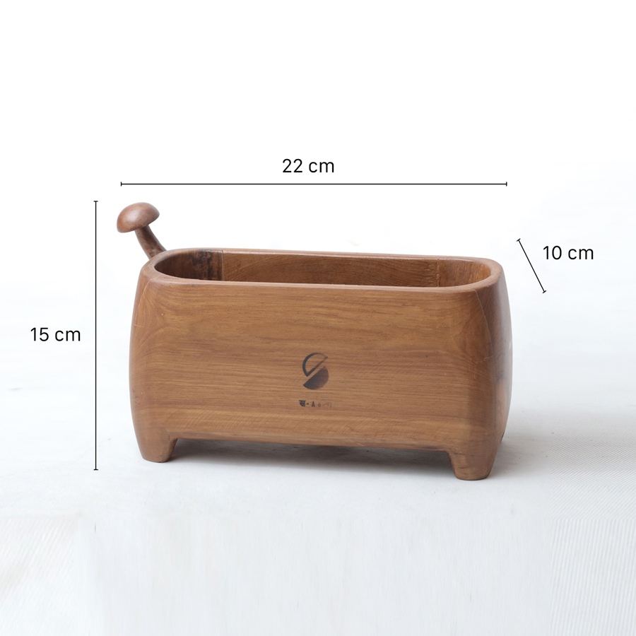 Online Handmade Wooden Mushroom Tail Pen Stand ( Three Sizes Option )