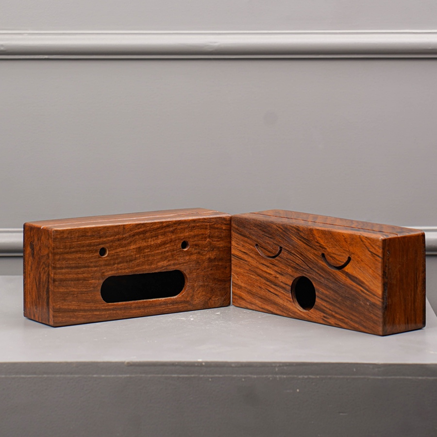 Online Handmade Wooden Double Side Tissue Box