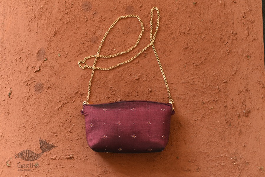 shop handwoven cotton Tangaliya Maroon Purse