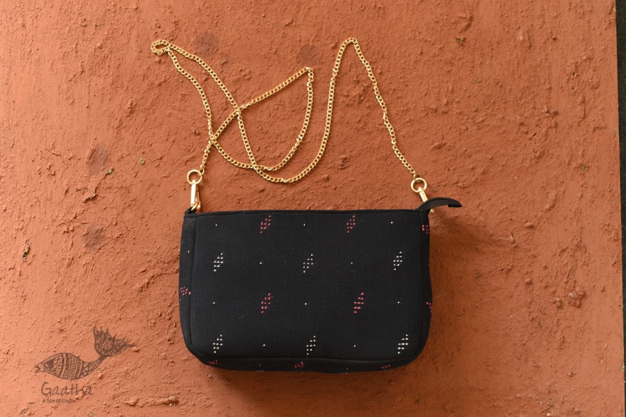 shop handwoven cotton tangaliya black purse
