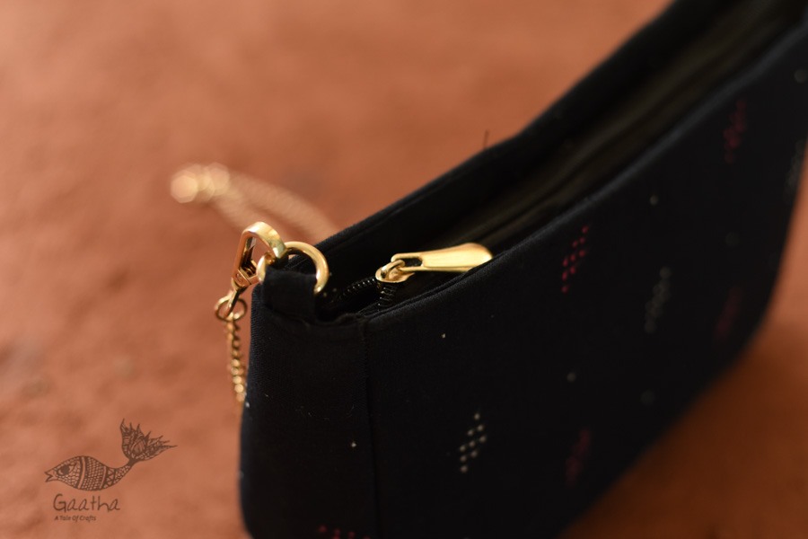 shop handwoven cotton tangaliya black purse