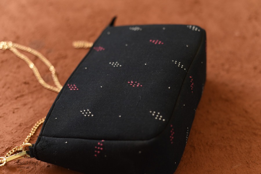 shop handwoven cotton tangaliya black purse