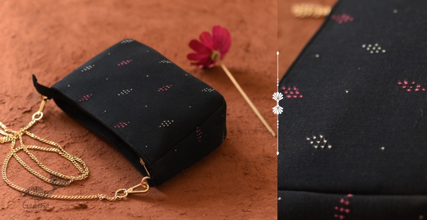 shop handwoven cotton tangaliya black purse
