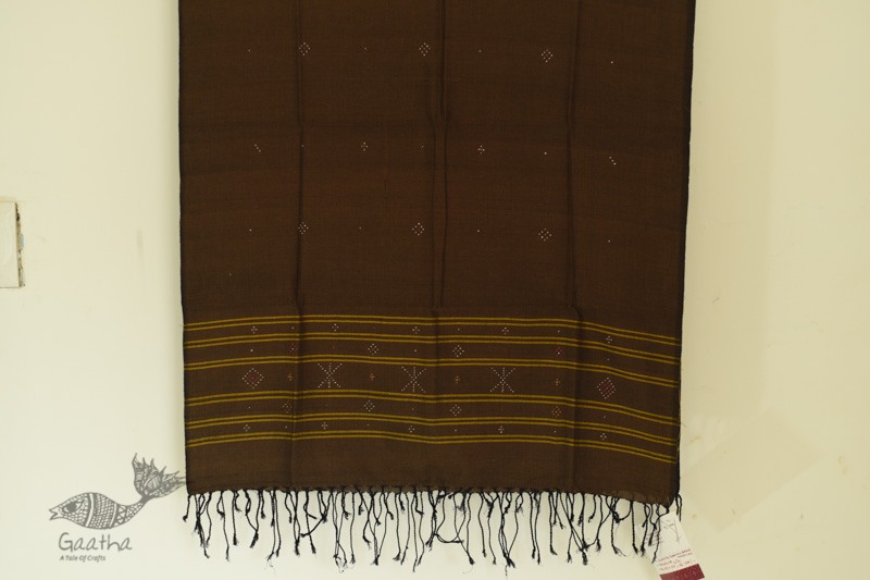 shop Handwoven Tangaliya Cotton dupatta Tobacco Brown