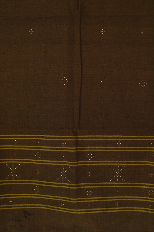 shop Handwoven Tangaliya Cotton dupatta Tobacco Brown