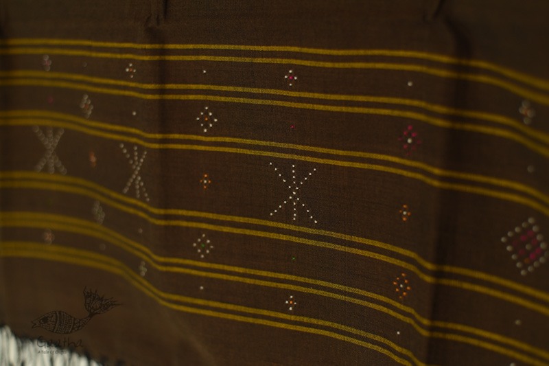 shop Handwoven Tangaliya Cotton dupatta Tobacco Brown