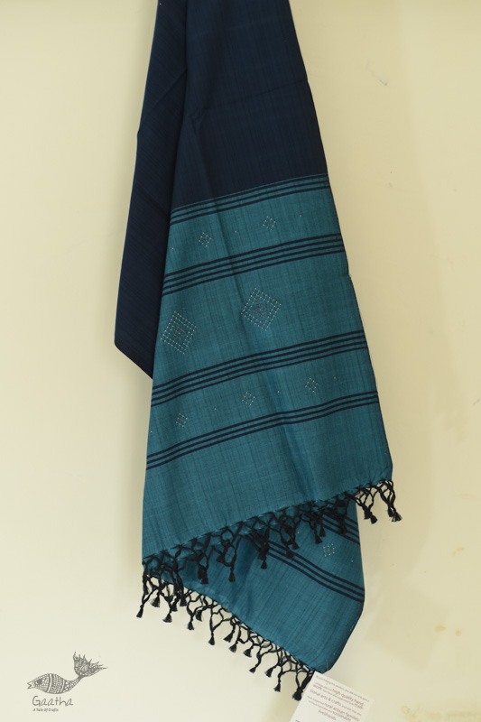 shop Handwoven Tangaliya Cotton Blue dupatta