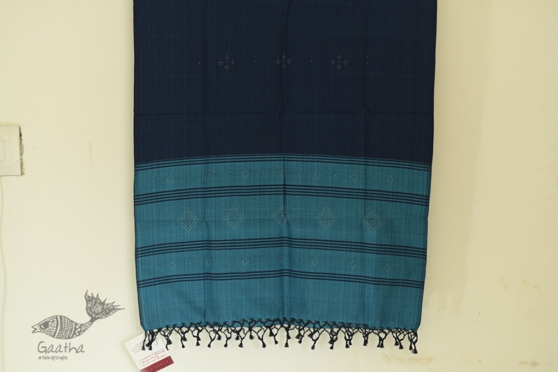 shop Handwoven Tangaliya Cotton Blue dupatta