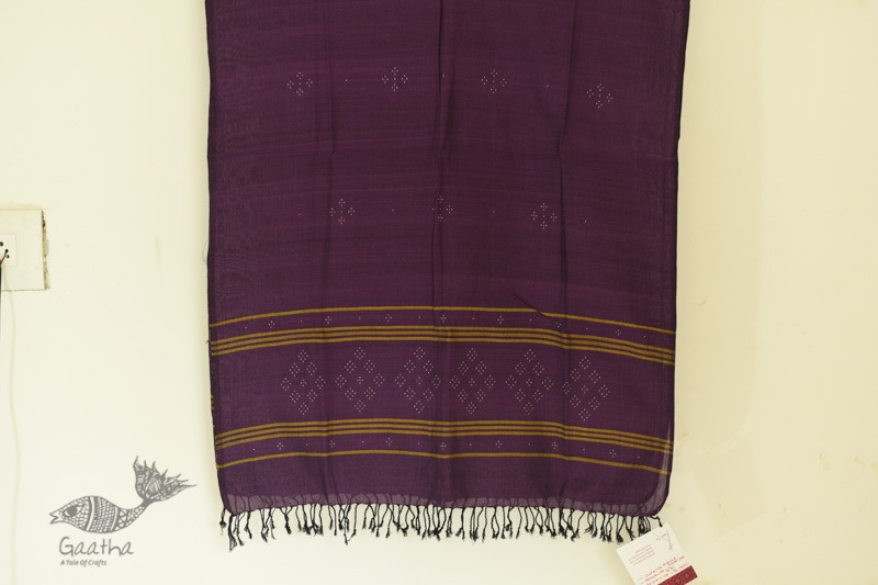 shop Handwoven Tangaliya Cotton Purple dupatta