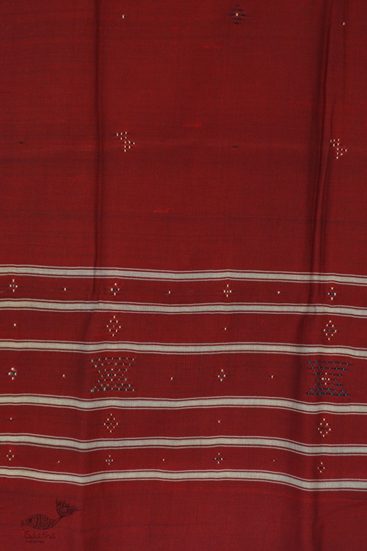 shop Handwoven Tangaliya Cotton Maroon dupatta