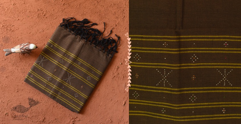 shop Handwoven Tangaliya Cotton dupatta Tobacco Brown