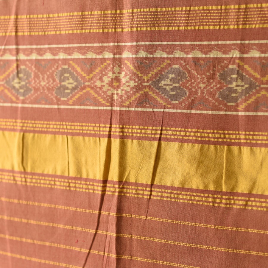 shop Handloom Cotton patola ikat Brick Red dupatta