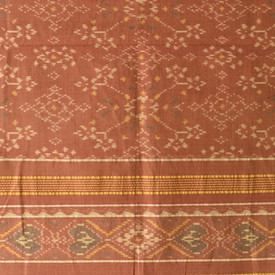 shop Handloom Cotton patola ikat Brick Red dupatta