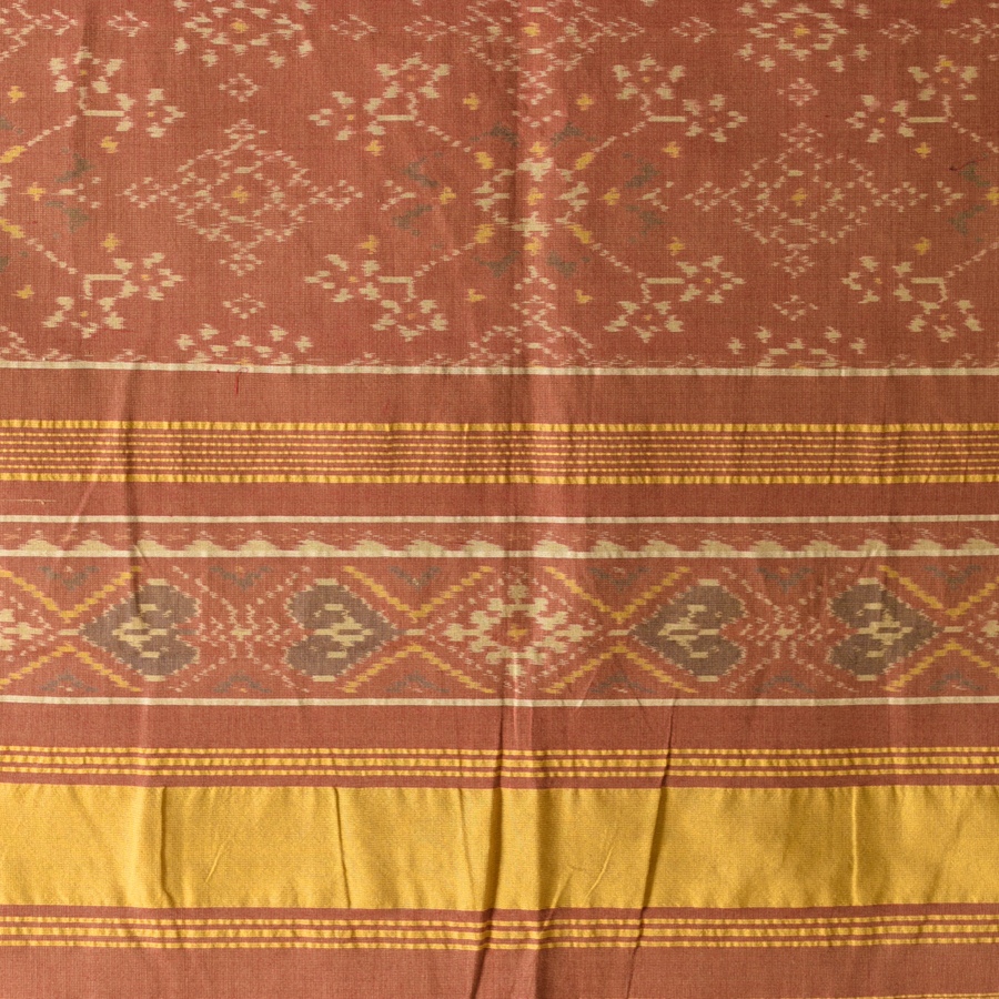 shop Handloom Cotton patola ikat Brick Red dupatta