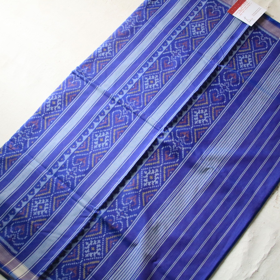 shop Patola cotton Handwoven Saree -  royal-blue