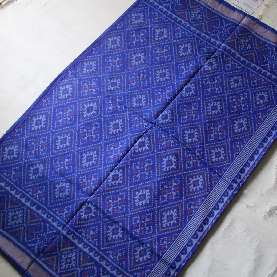 shop Patola cotton Handwoven Saree -  royal-blue