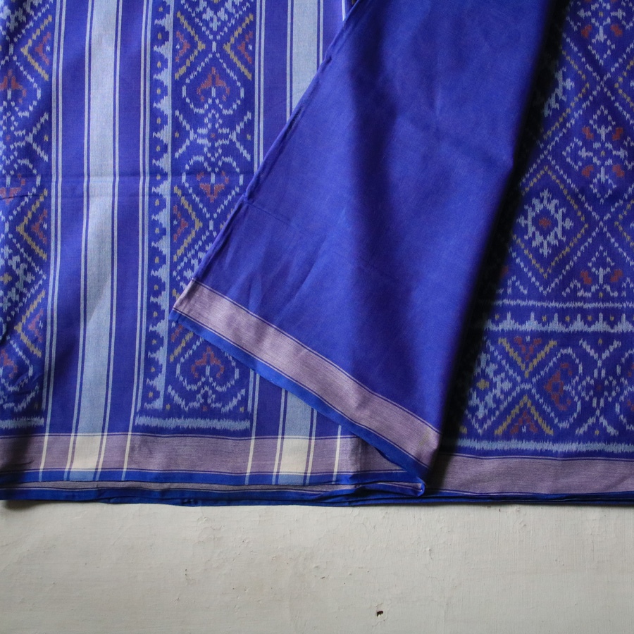 shop Patola cotton Handwoven Saree -  royal-blue