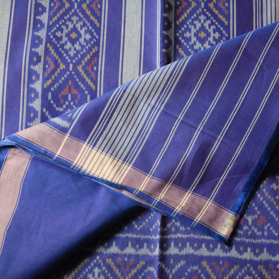shop Patola cotton Handwoven Saree -  royal-blue