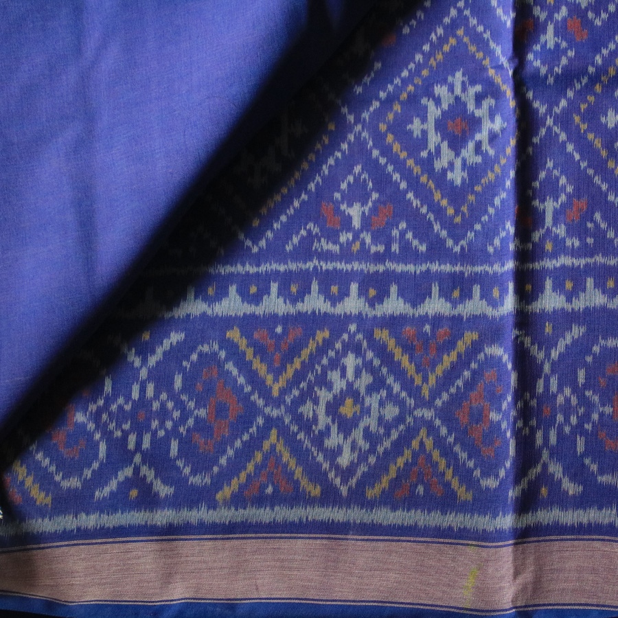 shop Patola cotton Handwoven Saree -  royal-blue