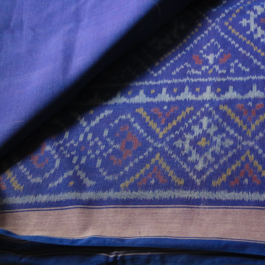 shop Patola cotton Handwoven Saree -  royal-blue