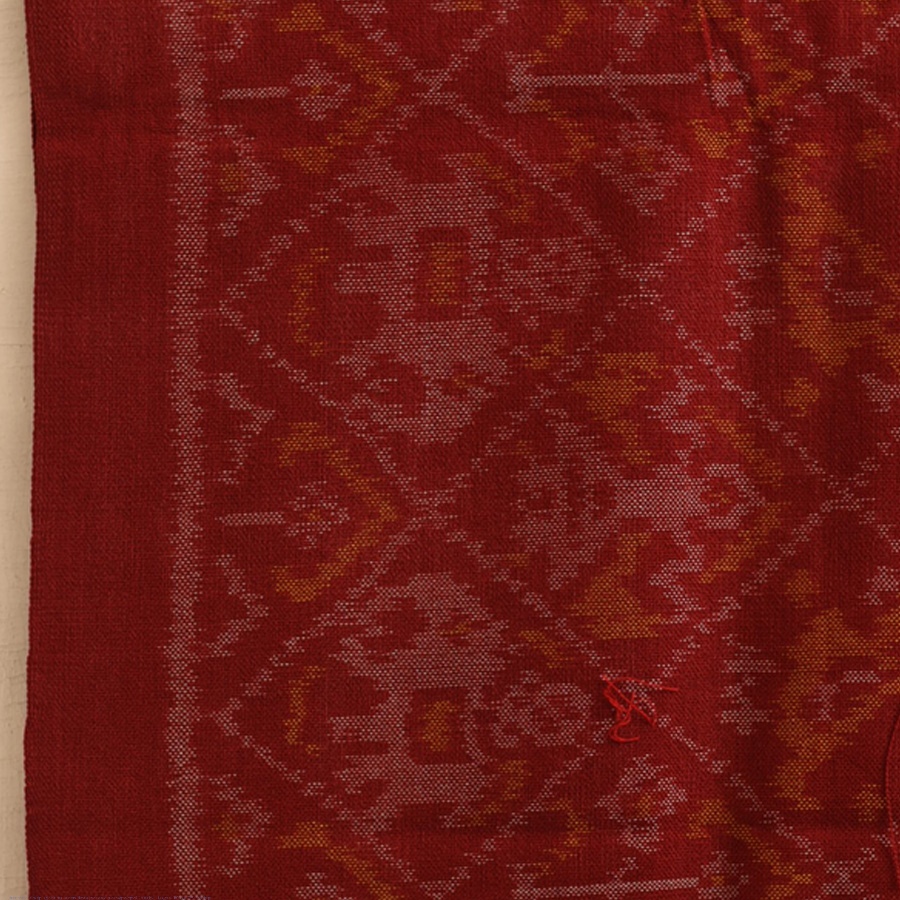 shop Handwoven Woolen Ikat Patola Shawl ~ Maroon