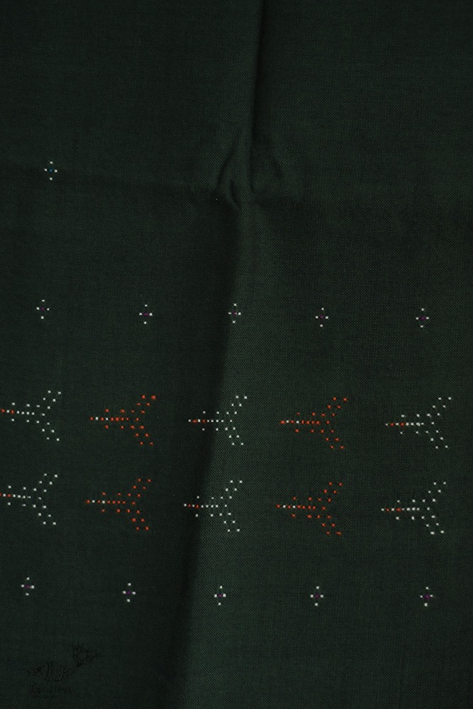 shop tangaliya cotton Scarf  - Bottle Green