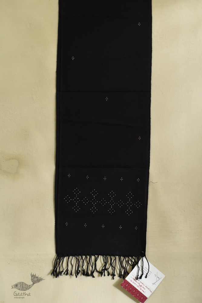 shop tangaliya cotton Scarf  Black