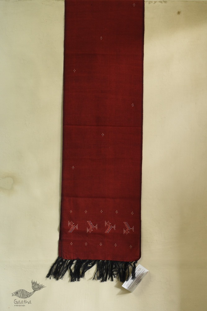 shop tangaliya cotton Scarf  - Maroon