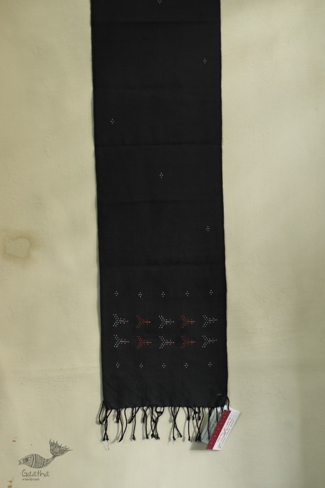 shop tangaliya cotton Scarf  - Carbon Black