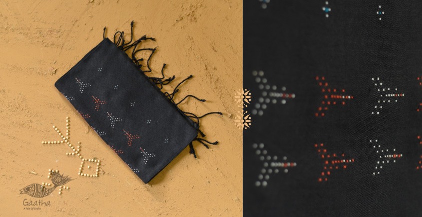 shop tangaliya cotton Scarf  - Carbon Black