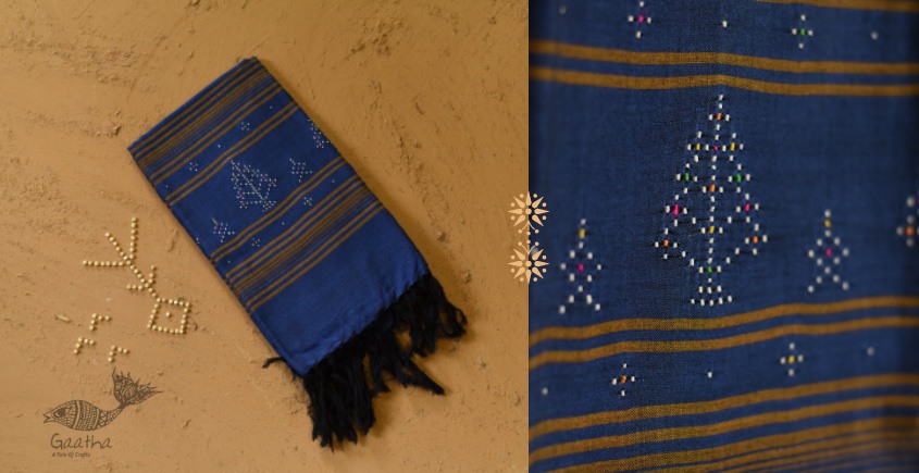 shop tangaliya cotton stole Blue