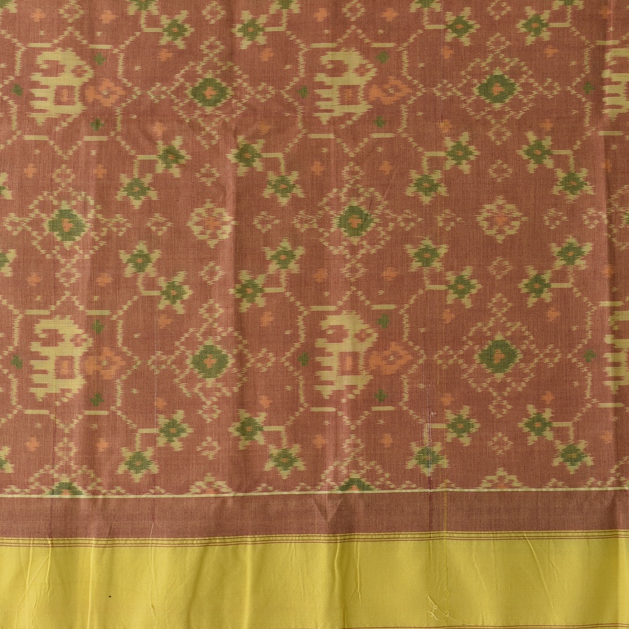 shop Handloom Cotton patola ikat dupatta - Elephant Motif