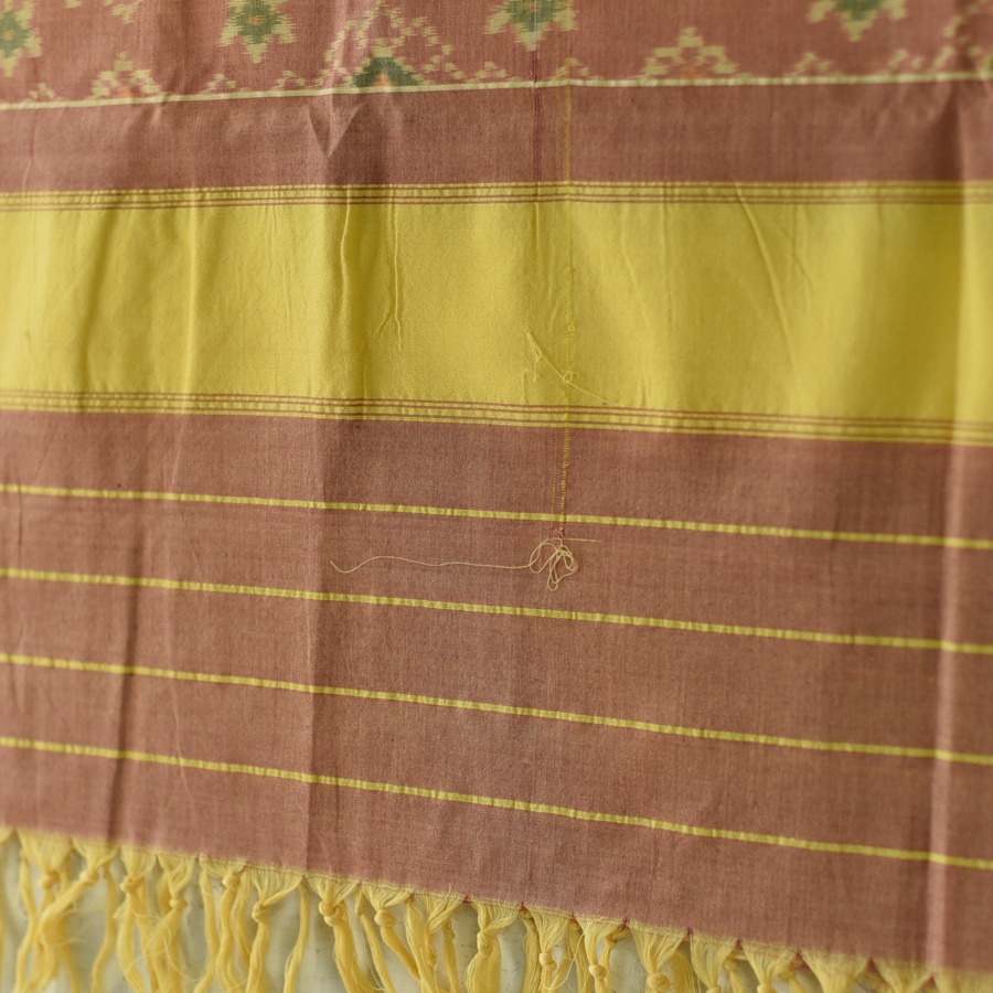 shop Handloom Cotton patola ikat dupatta - Elephant Motif