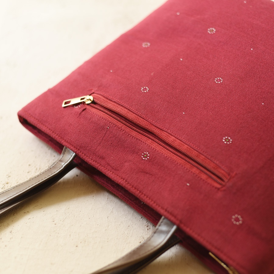 shop Tangaliya Maroon Shoulder Bag