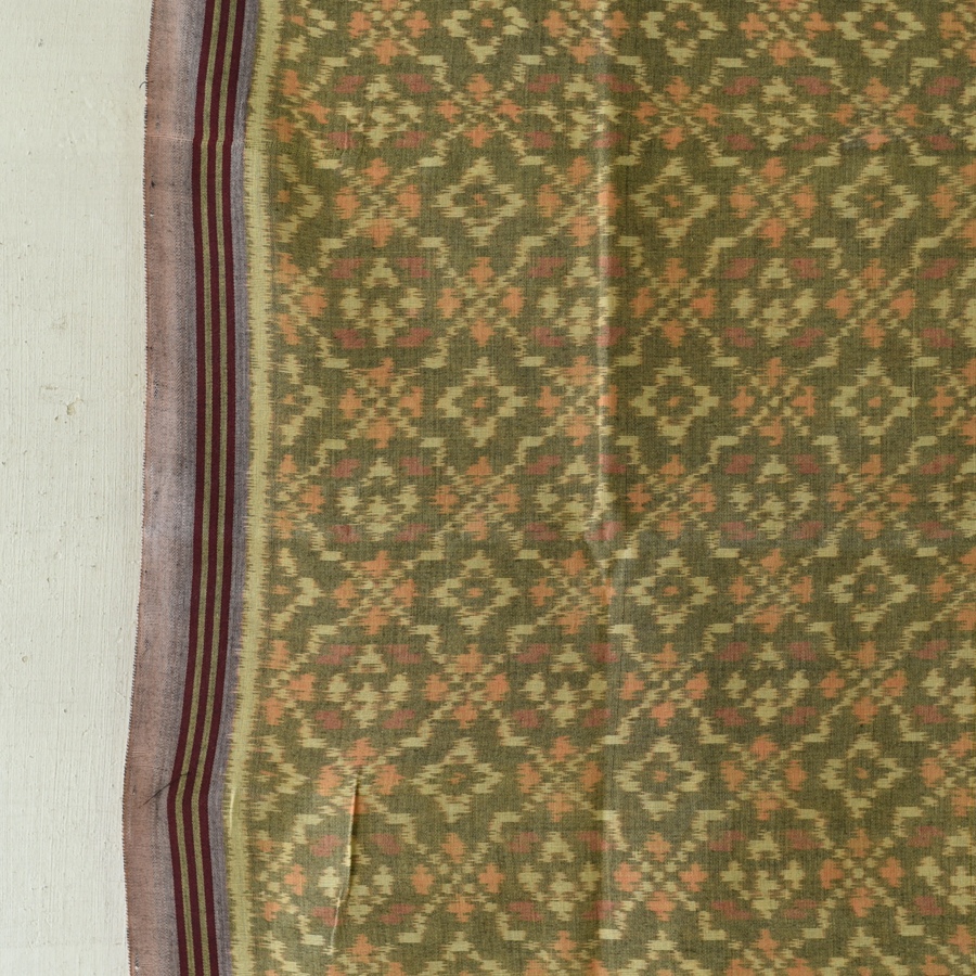 shop Handloom Cotton patola ikat green dupatta