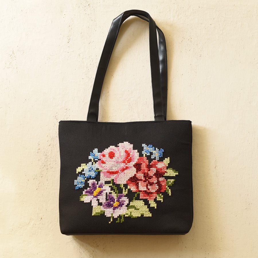 shop Cross Stitch Embroidered Shoulder Bag 