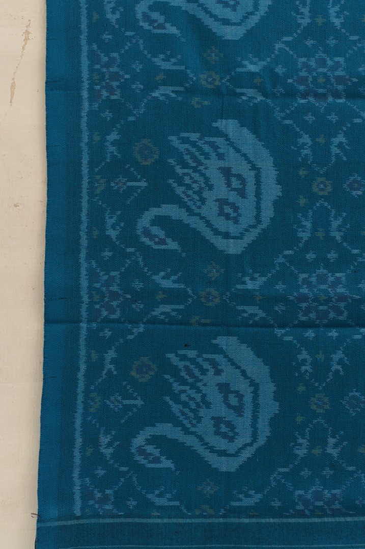 shop Handwoven Woolen Ikat Patola Shawl - Blue
