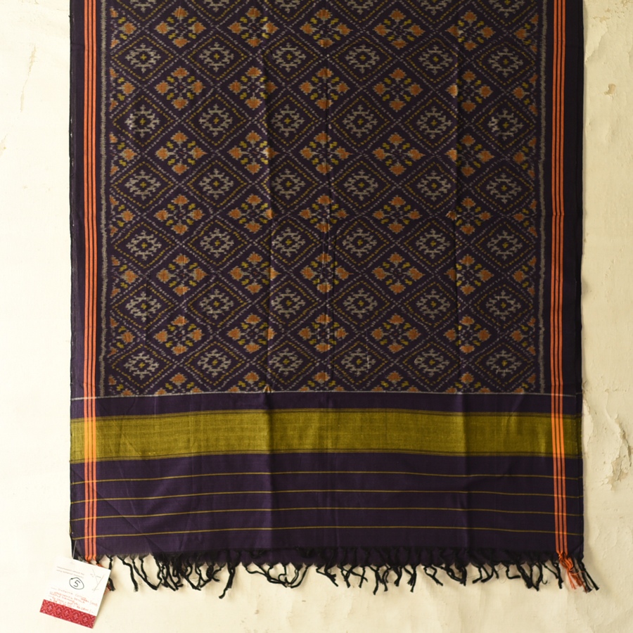 shop Handloom Cotton patola ikat Purple dupatta