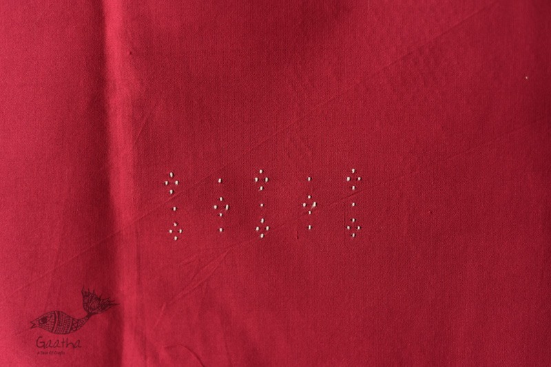 shop Cotton Tangaliya kurti Magenta Material 
