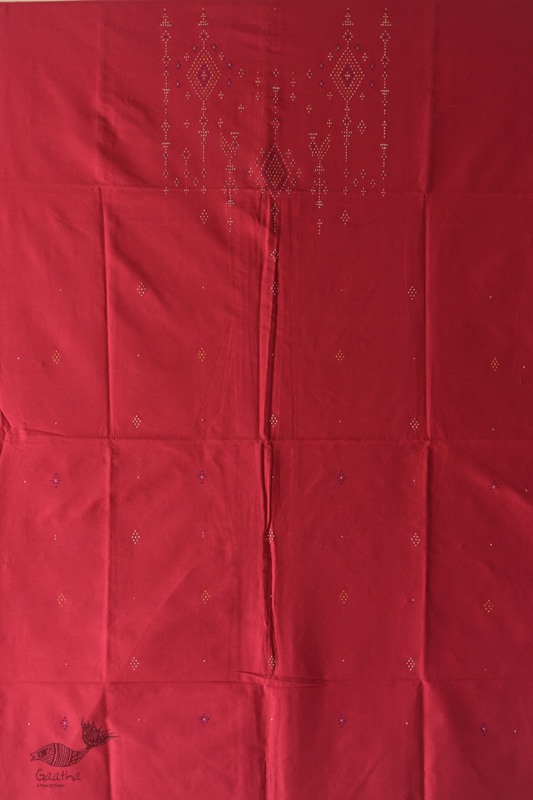 shop Cotton Tangaliya kurti Magenta Material 