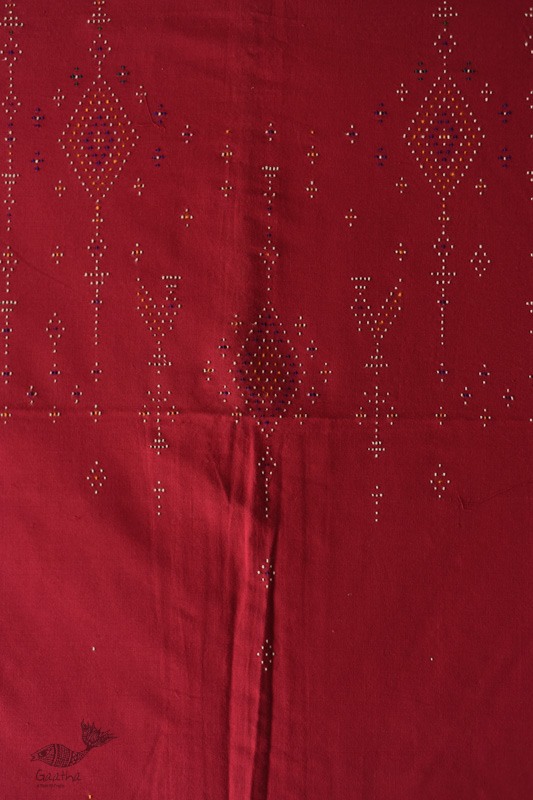 shop Cotton Tangaliya kurti Magenta Material 