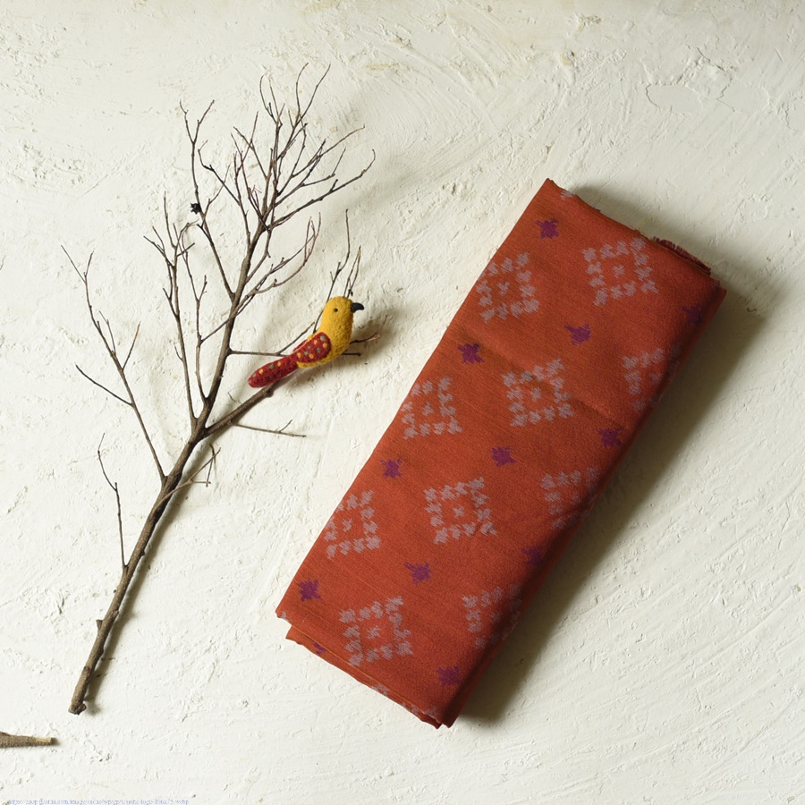 shop Patola cotton Handwoven Saree - rust red