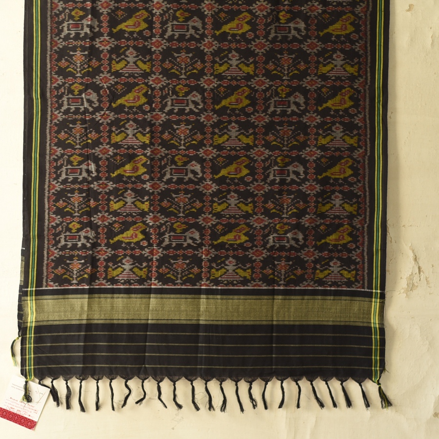 shop Handloom Cotton patola ikat dupatta Elephant Motif