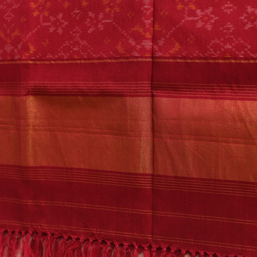 shop Handwoven Woolen Ikat Patola Red Shawl