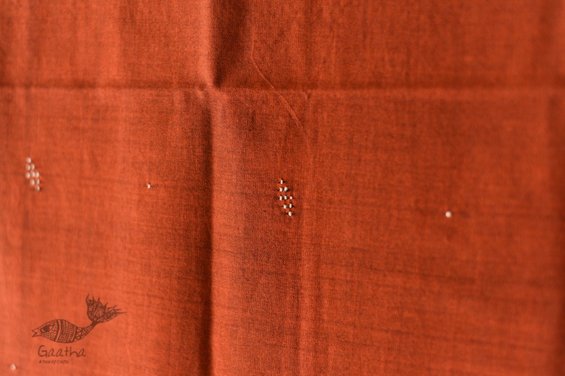 shop Tangaliya - Handwoven Cotton Rust Stole