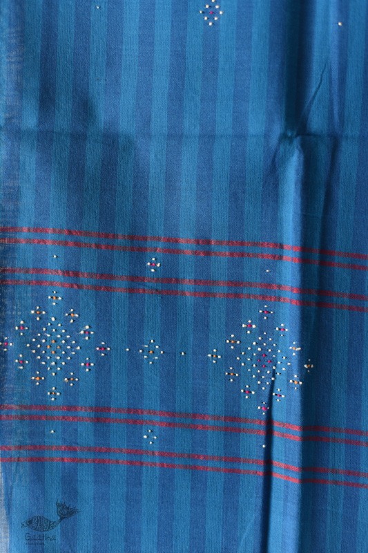 shop Tangaliya - Handwoven Cotton Blue Stripe Scarves