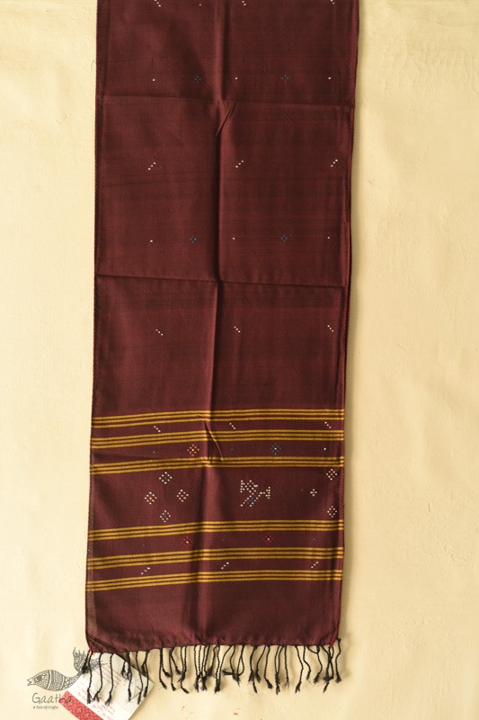 shop Tangaliya - Handwoven Cotton Brown Scarves / muffler